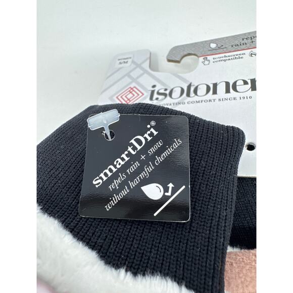 Brand New Isotoner Women's Size S/M Black Pink Snow & Waterproof Gloves Mittens - Picture 5 of 11